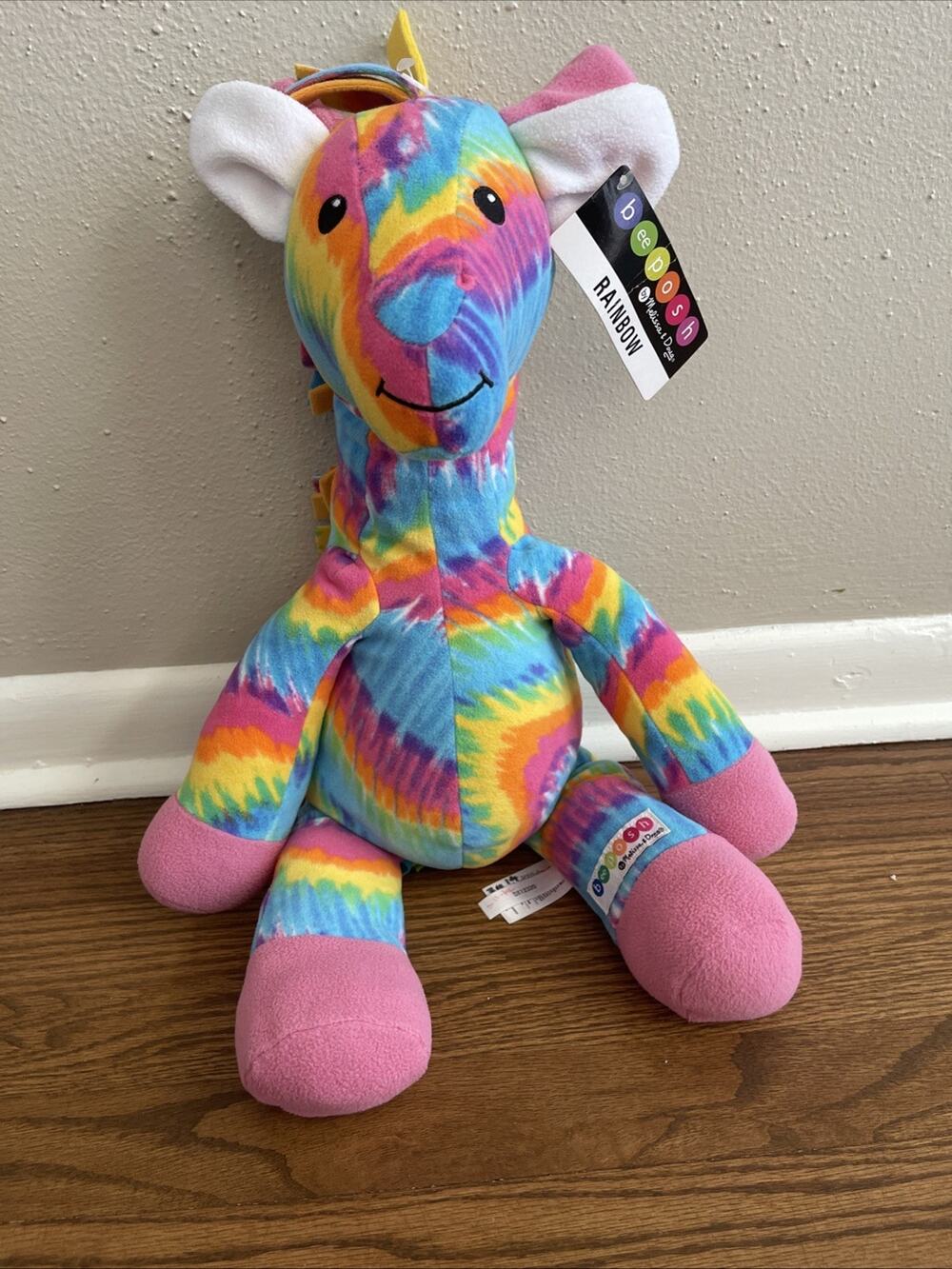 Melissa & Doug Beeposh Rainbow Giraffe Plush Tie-Dye Large W Tags 21”